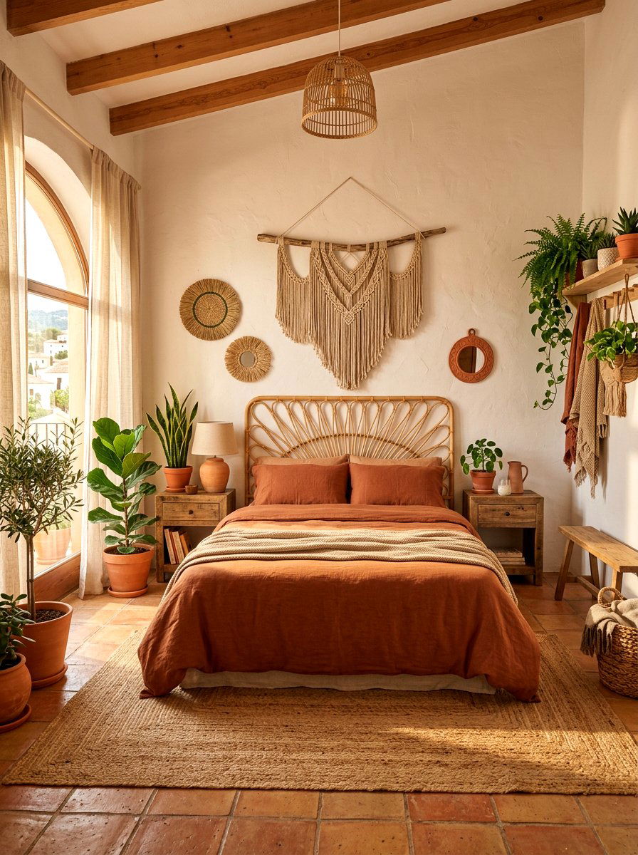 Earthy Terracotta Bedroom - 30 college apartment ideas