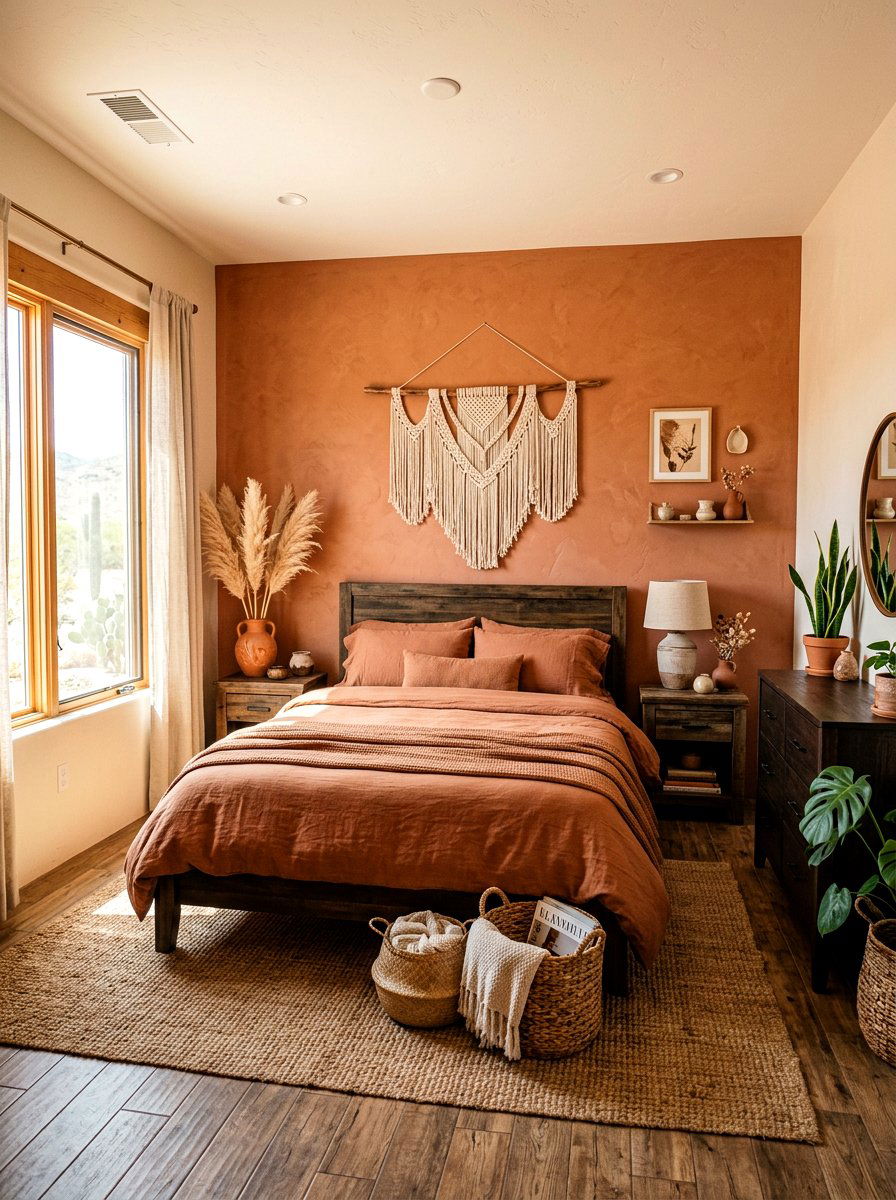 Earthy Terracotta Bedroom - 30 calming bedroom ideas