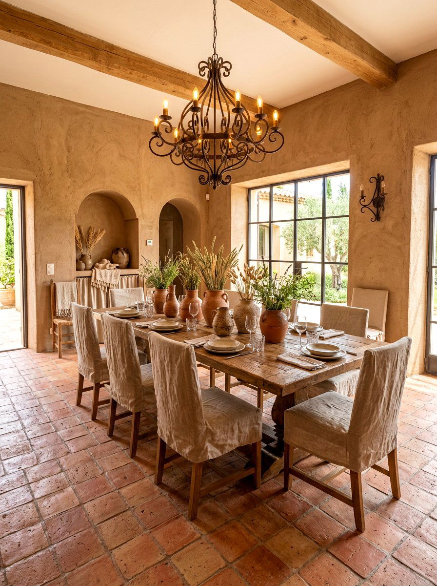 Earthy Terracotta Clay Textures - 30 eclectic dining room ideas