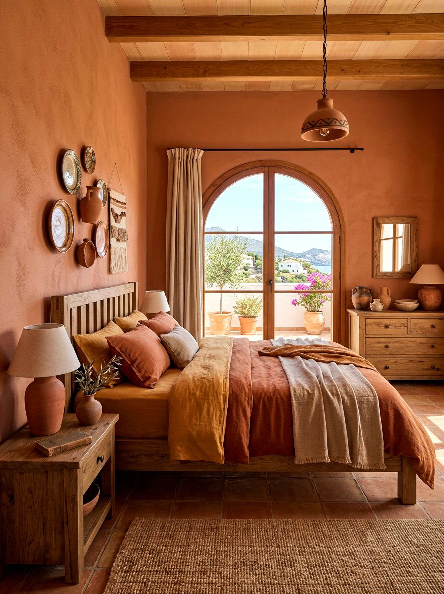 Earthy Terracotta Tones - 30 cozy bedroom ideas