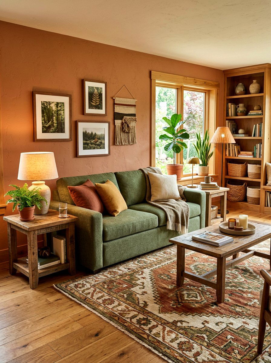 Earthy Tone Den Decor - 30 sofa bed room ideas