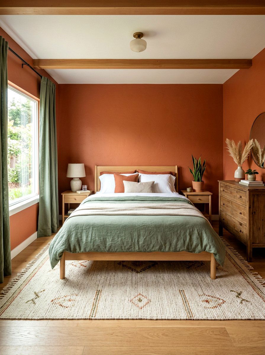 Earthy Tone Guest Room - 30 biophilic interior design ideas