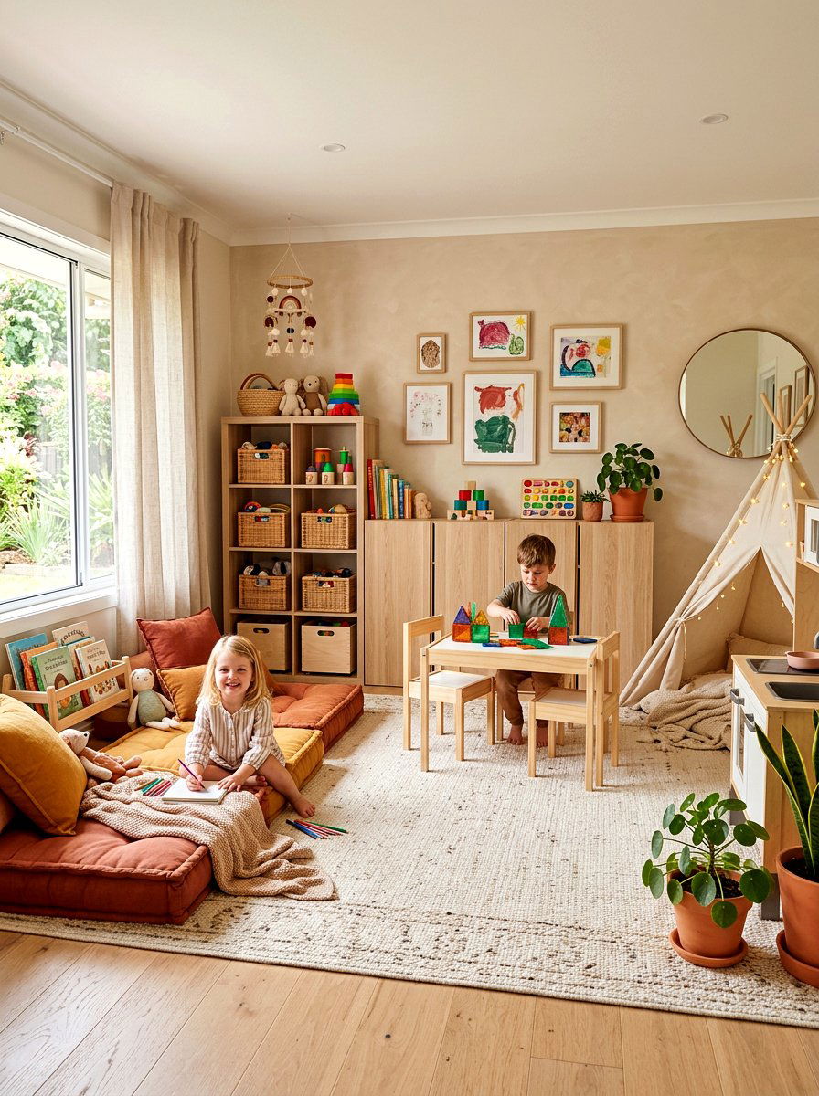 Earthy Toned Playroom - 30 neutral home decor ideas