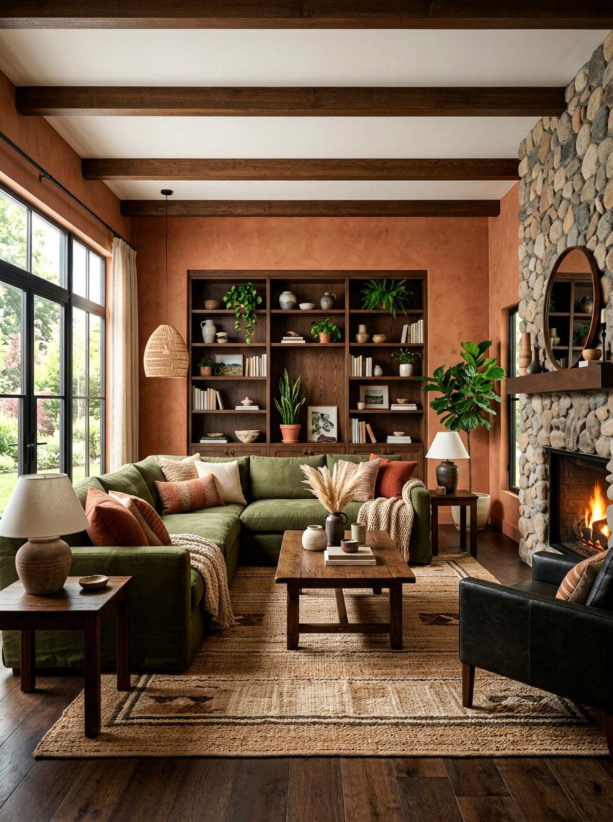 Earthy Tones Palette - 30 first apartment living room ideas