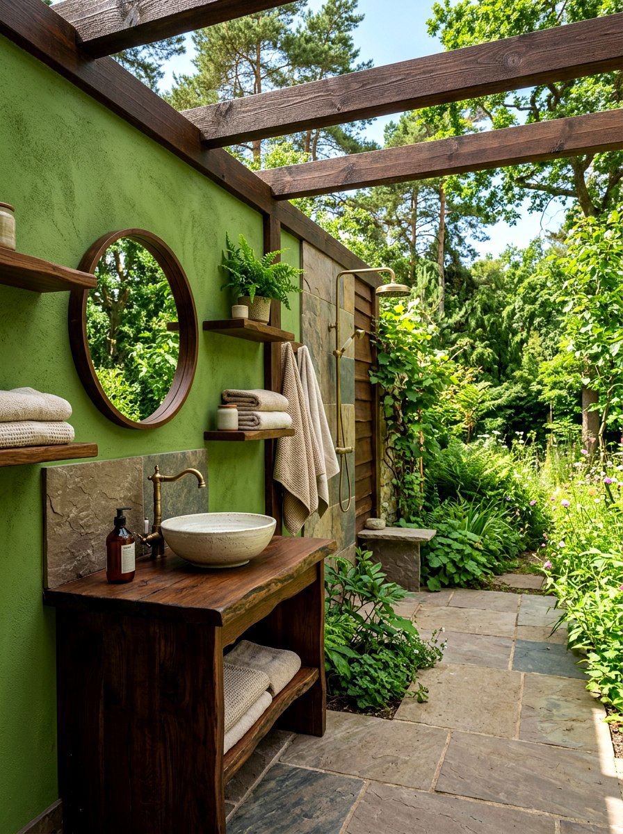 Earthy bathroom colors - 30 lodge bathroom ideas