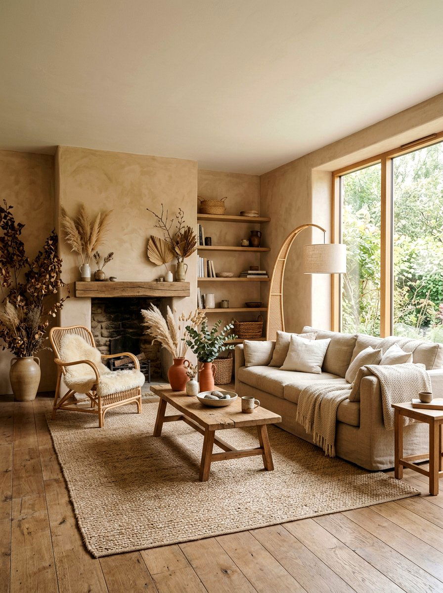 Earthy beige living room - 30 beige living room ideas