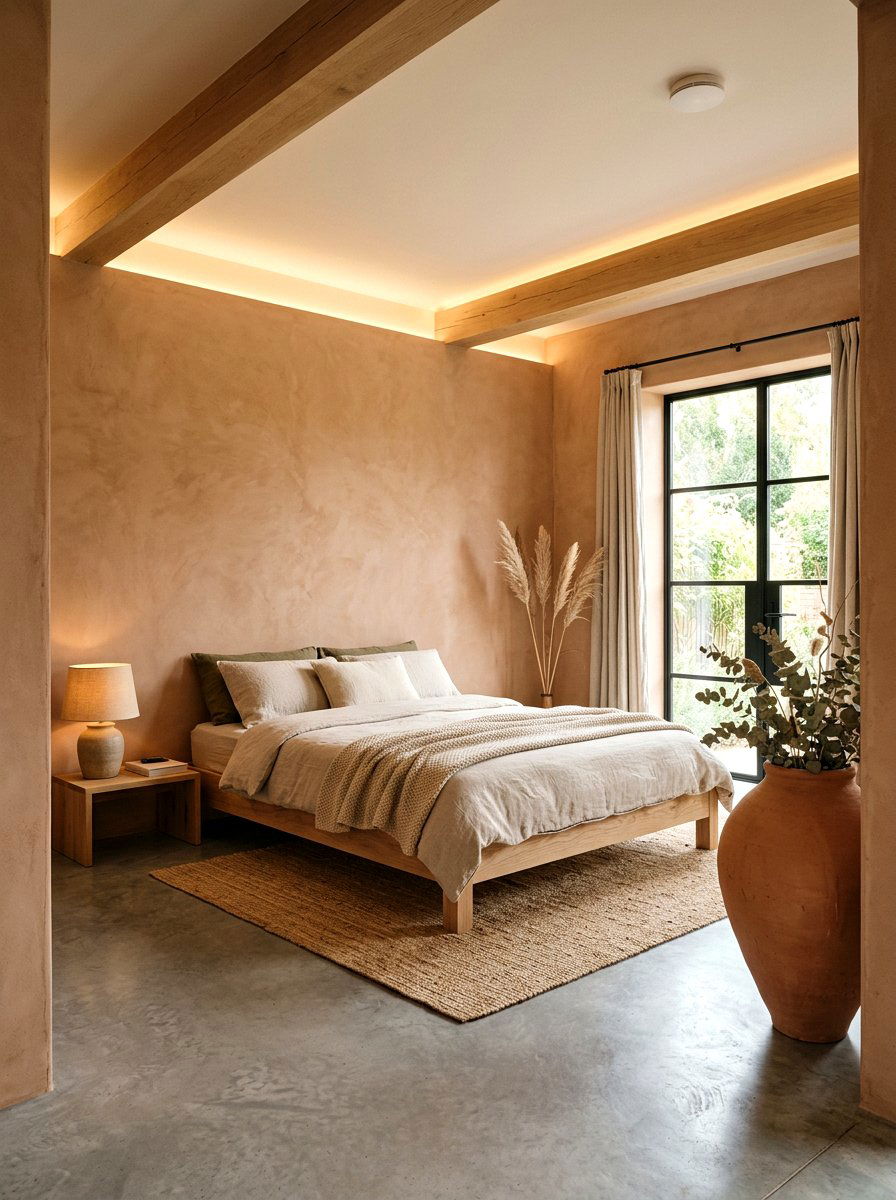 Earthy clay minimalist bedroom - 30 clay color bedroom ideas