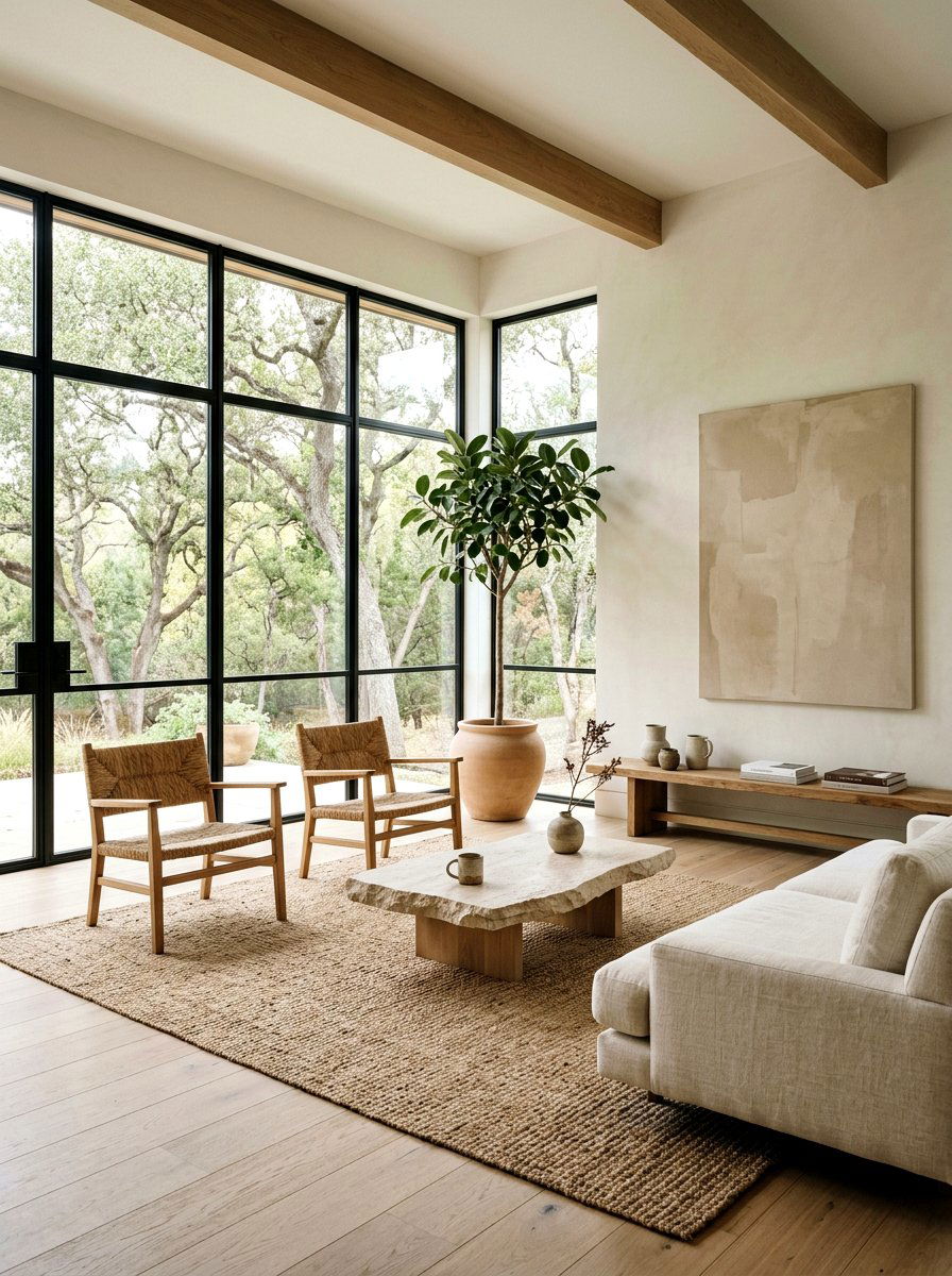 Earthy minimalist living room - 30 earth tone living space ideas