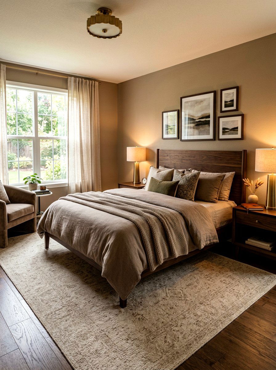 Earthy mushroom taupe - 30 designer bedding bedroom ideas