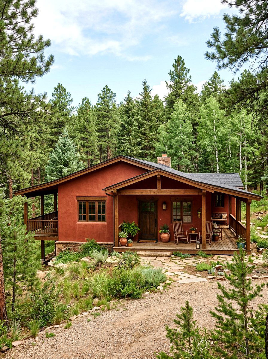 Earthy red clay stucco - 30 clay stucco exterior ideas