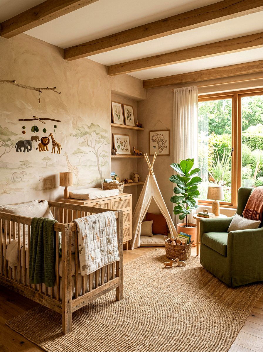 Earthy safari nursery - 30 safari nursery ideas