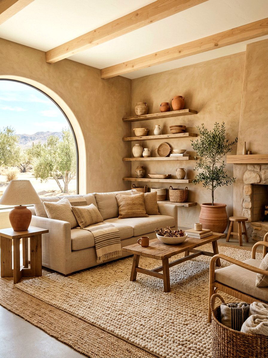 Earthy sand living room - 30 sand color living room ideas