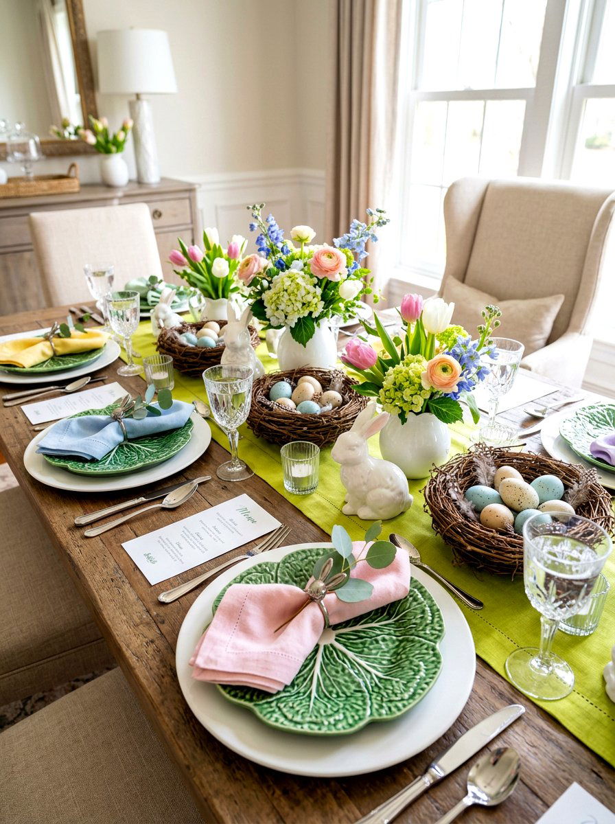 Easter Cabbage Plate Table - 30 cabbage plate tablescape ideas