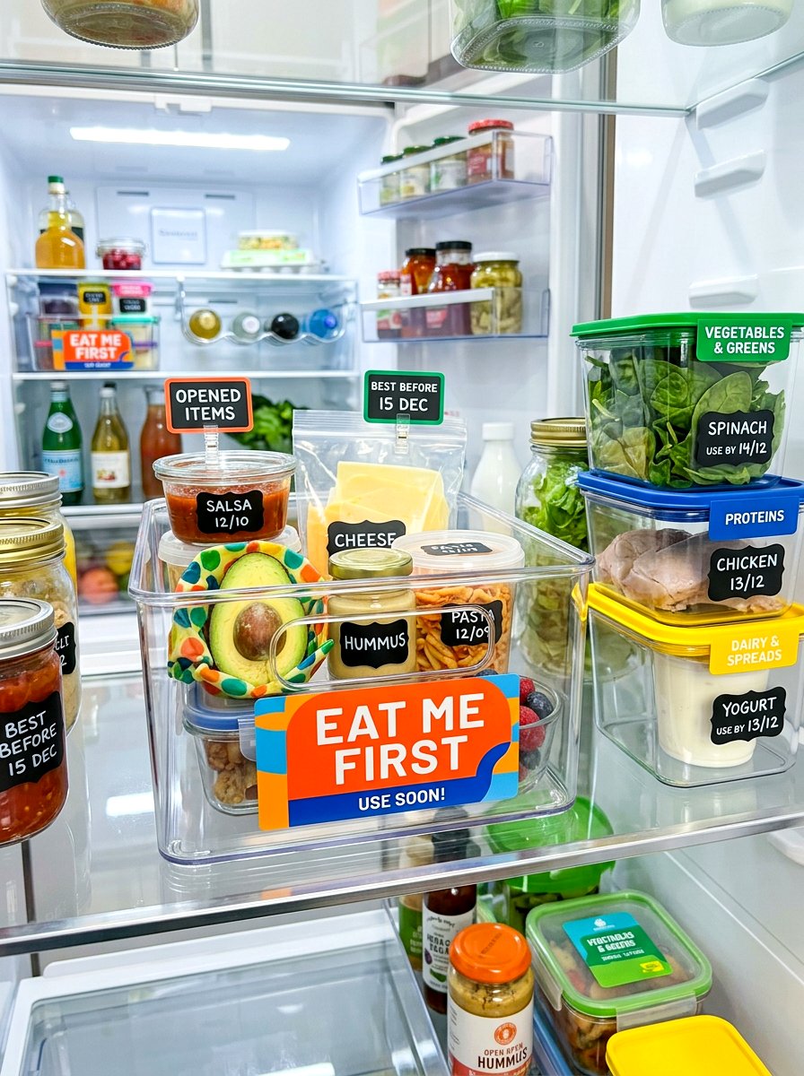 Eat me first container - 30 aesthetic fridge organization ideas