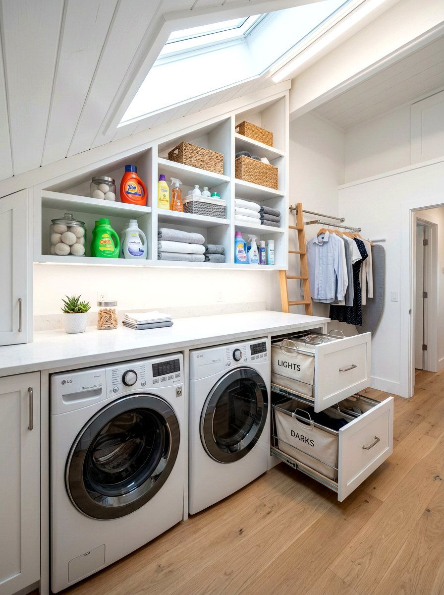 Eaves Laundry Storage - 30 eaves storage ideas