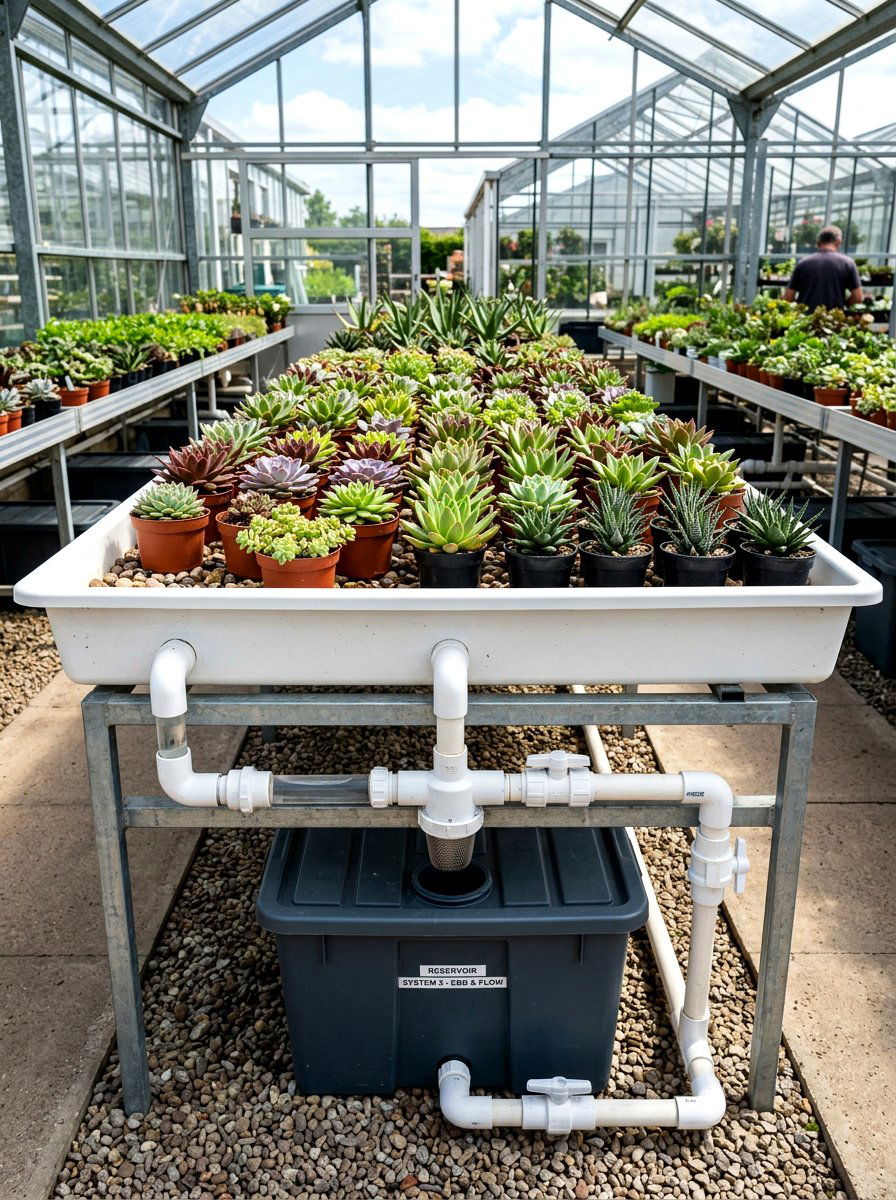 Ebb And Flow Flood Table - 30 greenhouse watering setup ideas