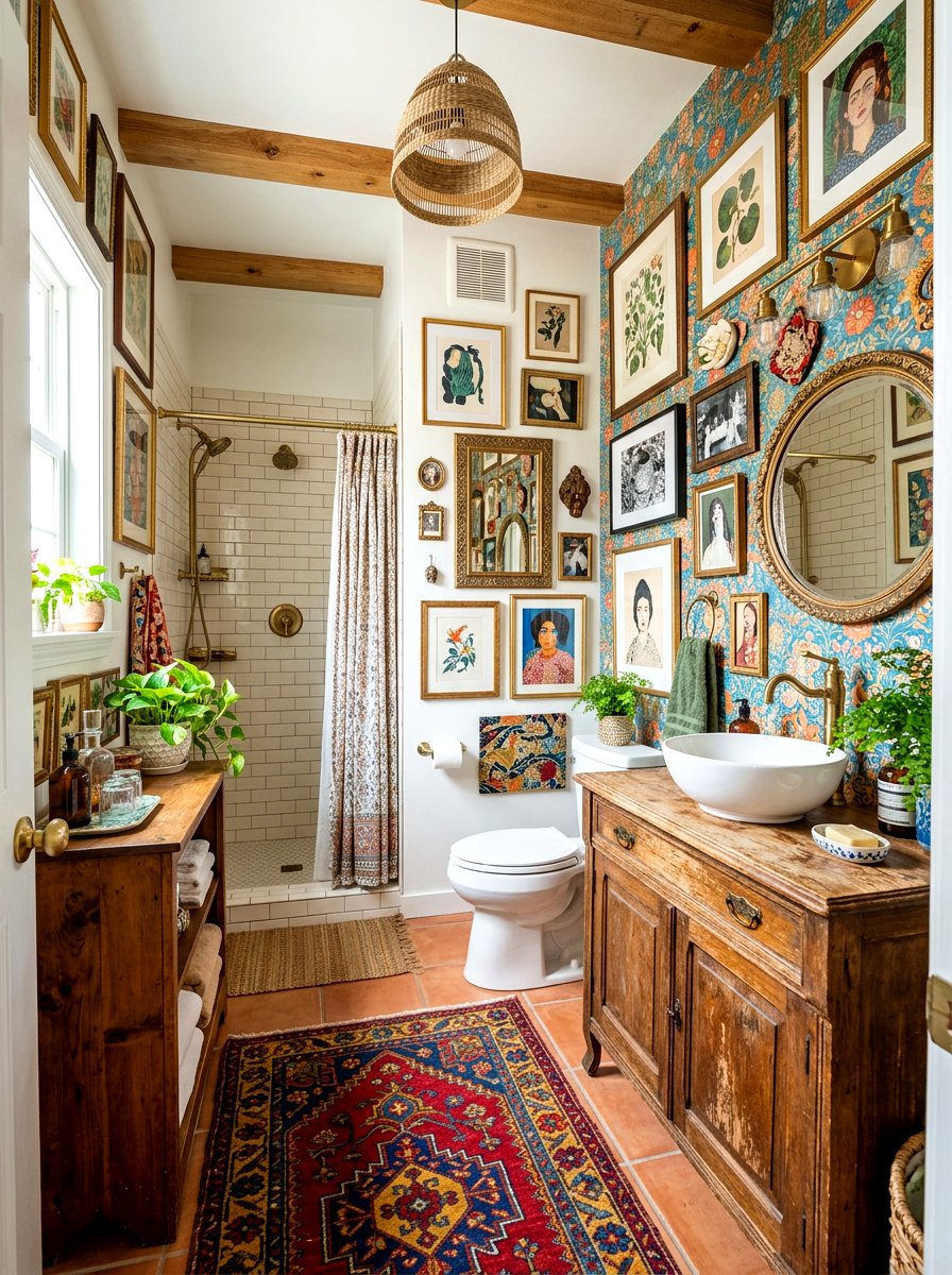 Eclectic Art Bathroom - 30 maximalist bathroom ideas