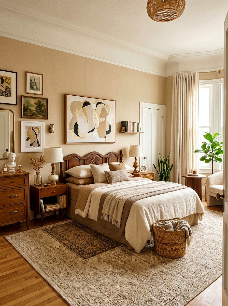 Eclectic Beige Bedroom - 30 tonal beige bedroom ideas