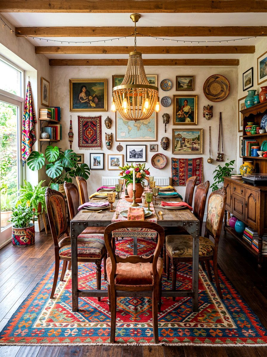Eclectic Boho Dining Room - 30 boho dining room ideas
