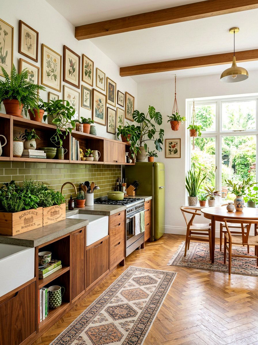 Eclectic Botanical Kitchen - 30 flower market kitchen ideas