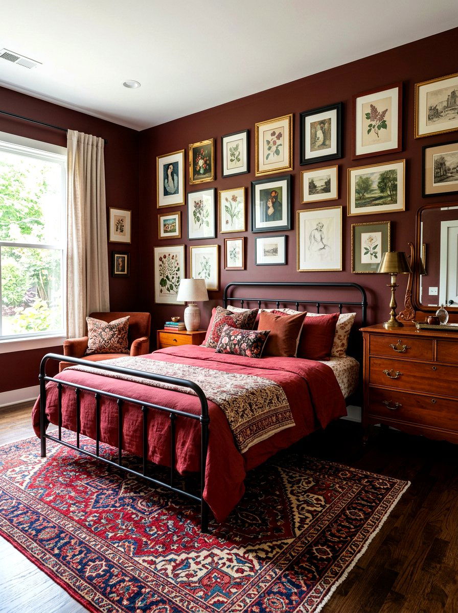 Eclectic Chocolate Cherry Bedroom - 30 chocolate cherry bedroom ideas