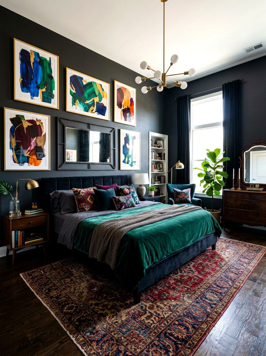 Eclectic Dark Romantic Bedroom - 30 dark romantic bedroom ideas