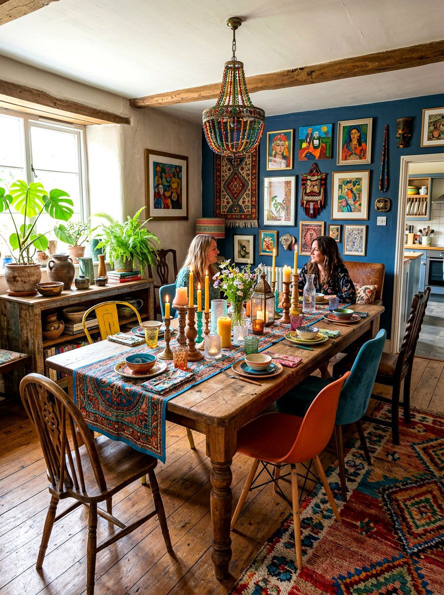 Eclectic Dining Room Candle Mix - 30 candlelit dining room ideas