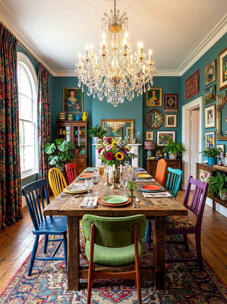 Eclectic Dining Room Mix - 30 maximalist decor ideas