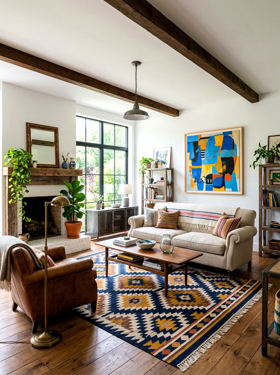Eclectic Farmhouse Living Room - 30 farmhouse living room ideas