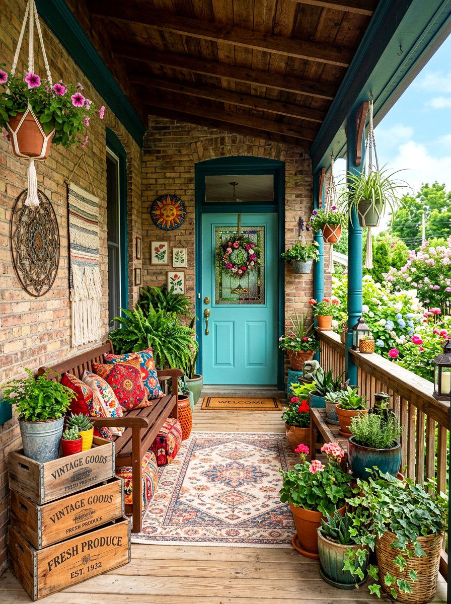 Eclectic Front Porch - 30 front porch decor ideas