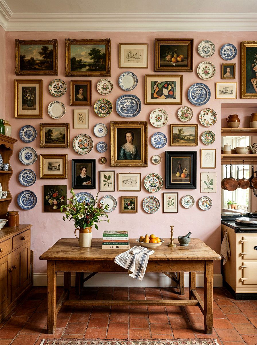 Eclectic Gallery Wall - 30 maximalist kitchen ideas