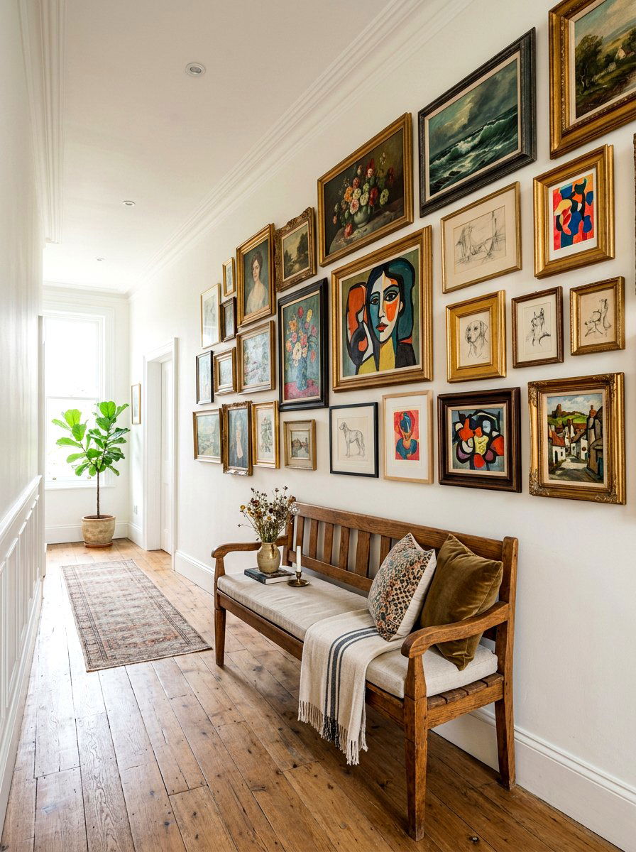 Eclectic Gallery Wall - 30 thrifted decor styling ideas