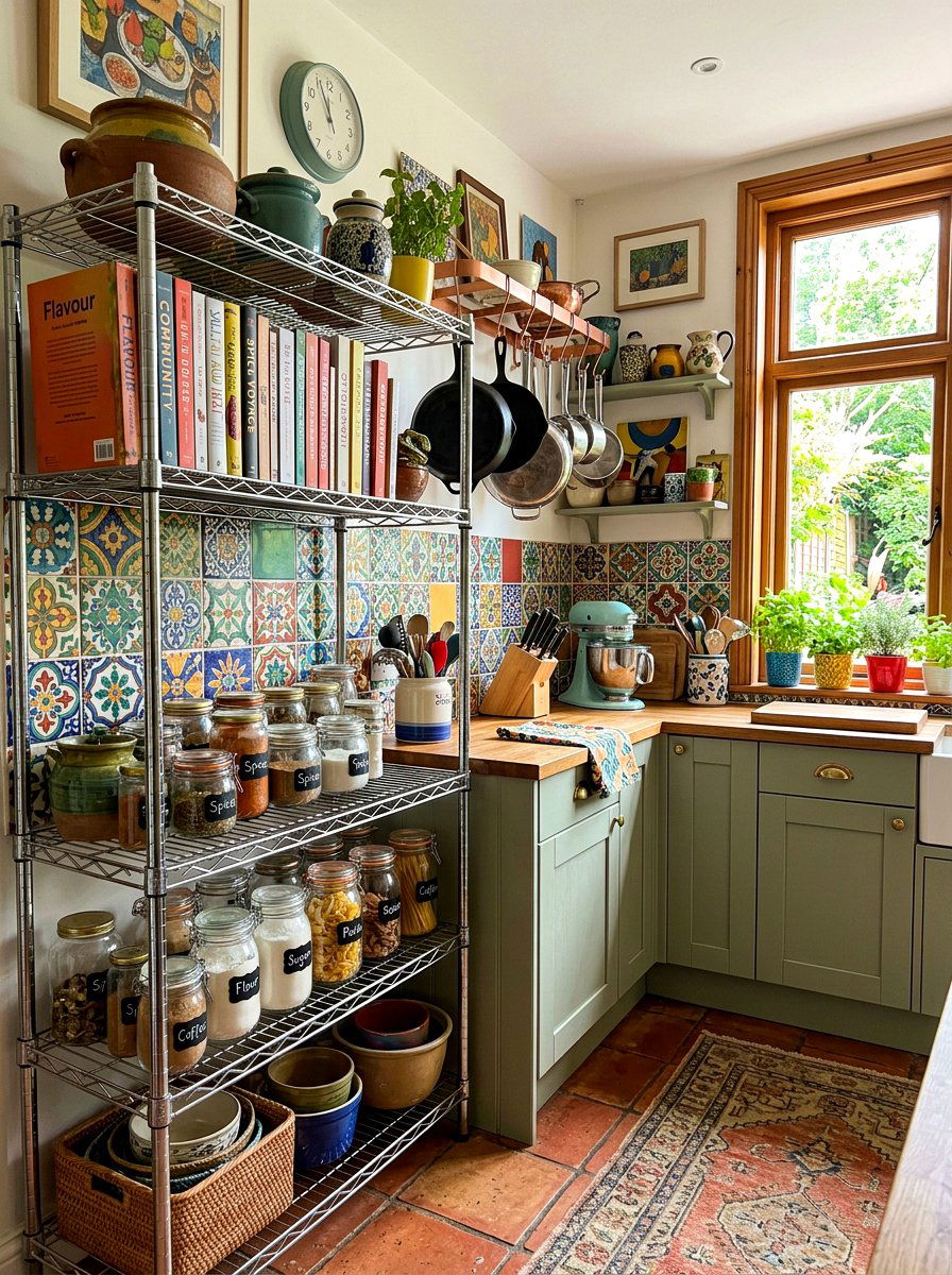 Eclectic Kitchen Chrome Baker Rack - 30 chrome accent furniture ideas
