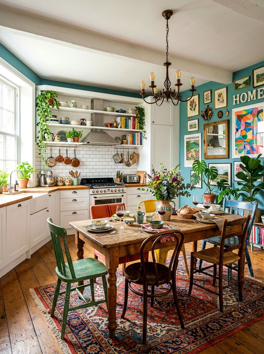 Eclectic Kitchen Dining Space - 30 kitchen dining combo ideas