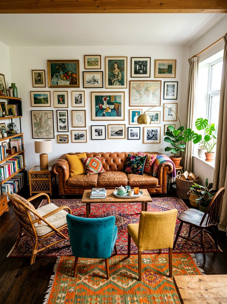 Eclectic Living Room Brown Sofa - 30 brown sofa living room ideas