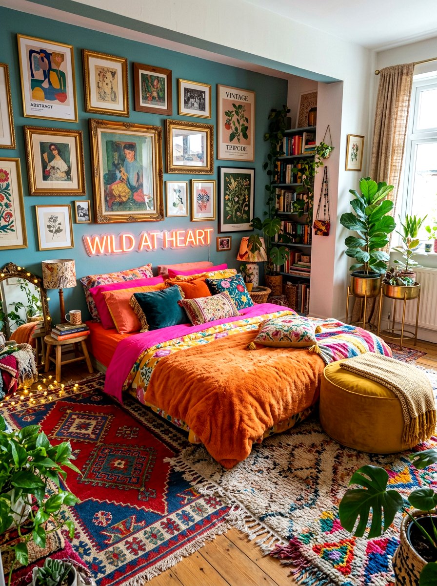 Eclectic Maximalist Floor Bed - 30 floor bed bedroom ideas