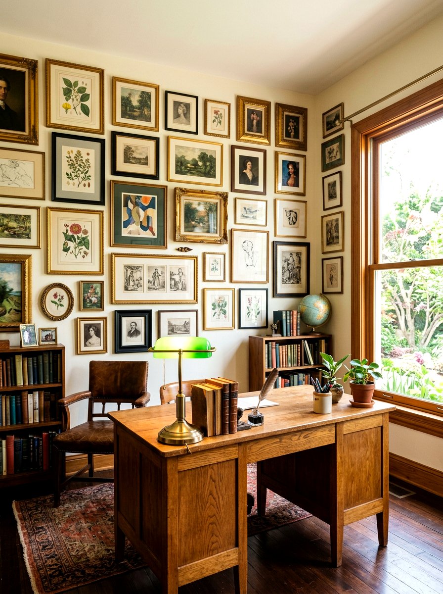 Eclectic Mixed Frame Wall - 30 family photo wall ideas