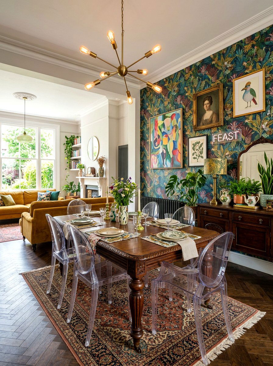 Eclectic Open Dining Room - 30 open dining room ideas