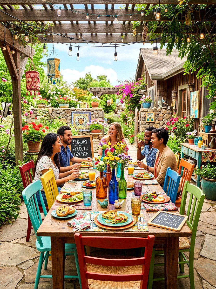Eclectic Patio Brunch - 30 brunch patio setup ideas