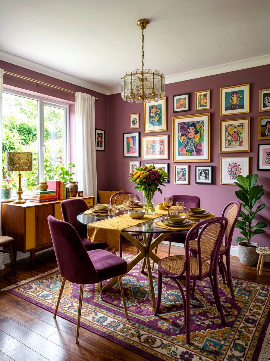 Eclectic Plum Dining Room - 30 plum dining room ideas