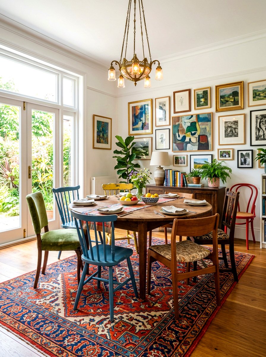 Eclectic Round Dining Room - 30 round dining room ideas