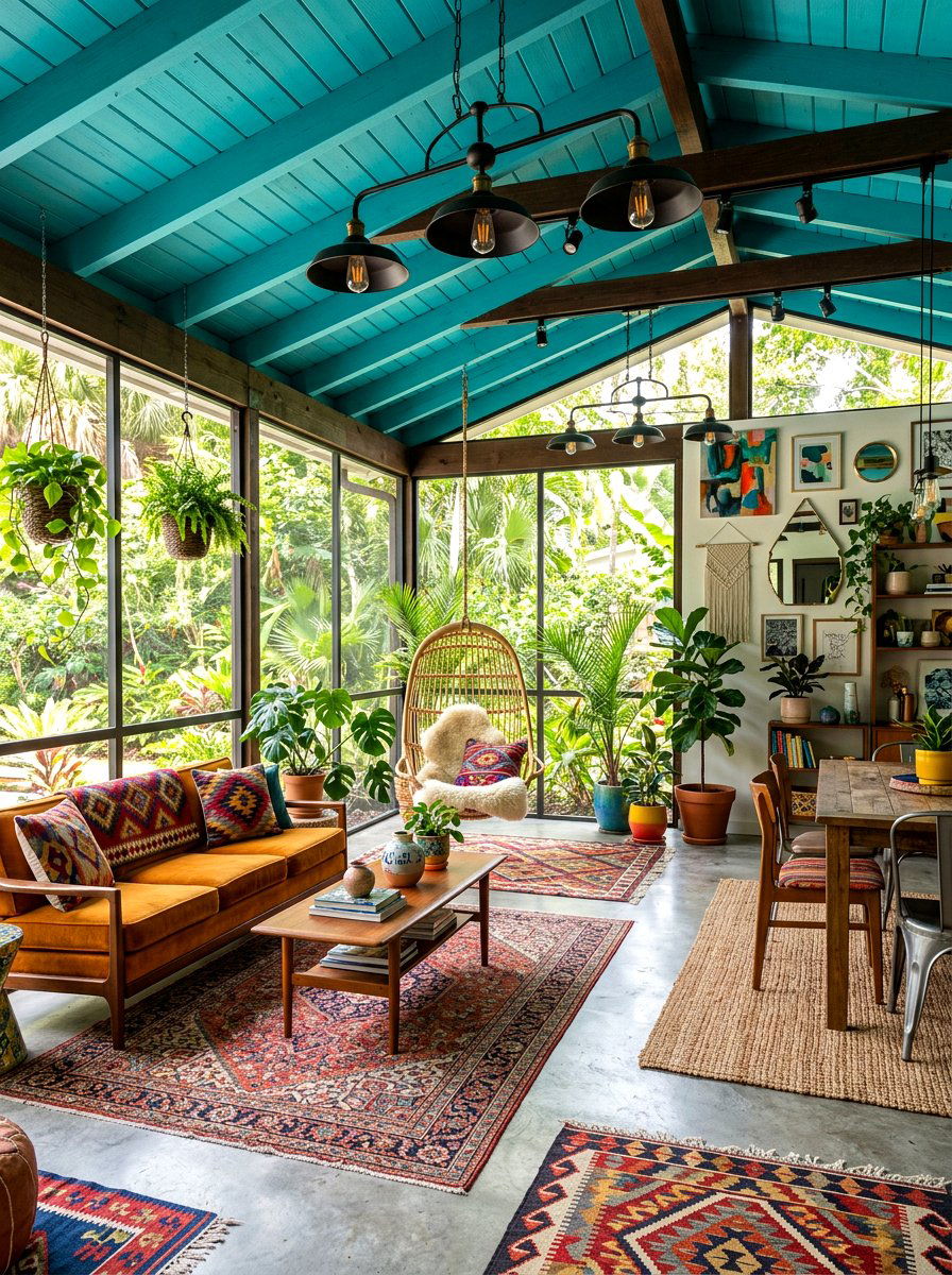 Eclectic Screened Patio - 30 screened patio ideas