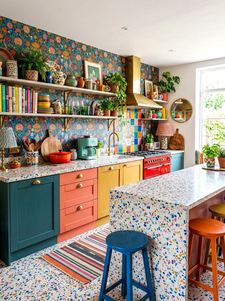 Eclectic Terrazzo Kitchen - 30 terrazzo kitchen ideas