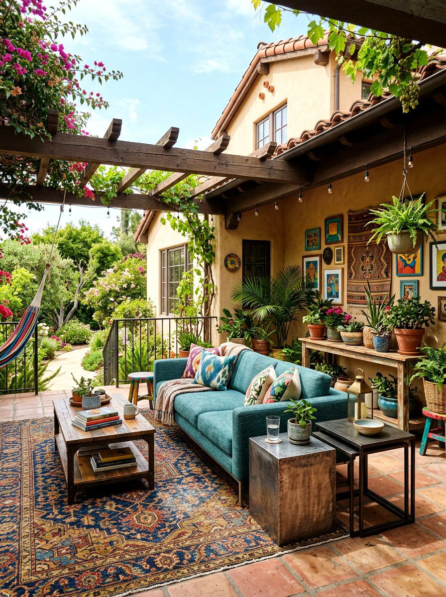Eclectic Veranda Space - 30 veranda lounge ideas