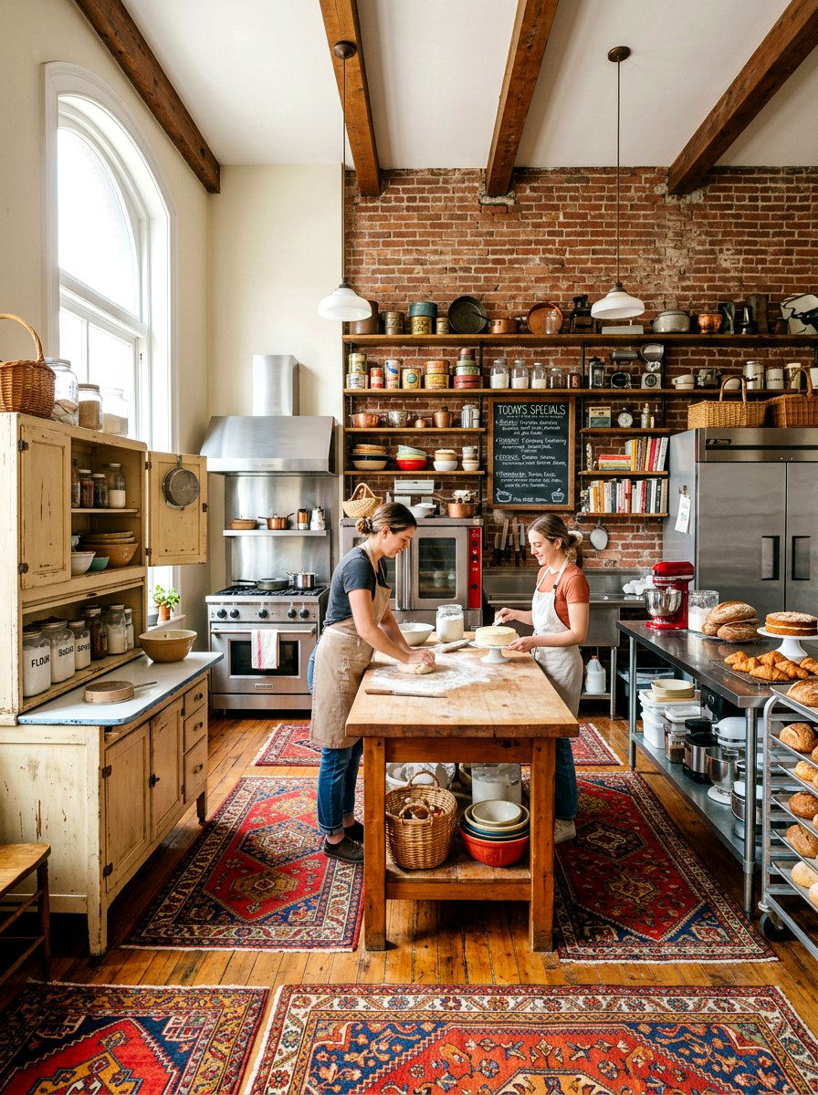 Eclectic Vintage Bakery Kitchen - 30 vintage bakery kitchen ideas