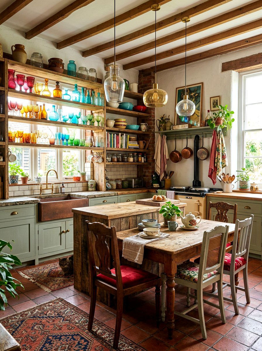 Eclectic Vintage Kitchen - 30 vintage kitchen ideas