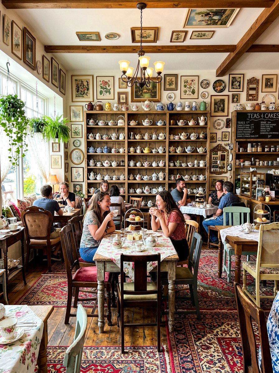 Eclectic Vintage Tea Room - 30 tea party dining room ideas