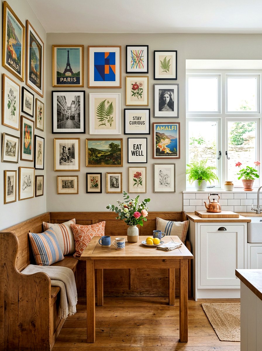 Eclectic Wall Gallery - 30 eclectic kitchen ideas
