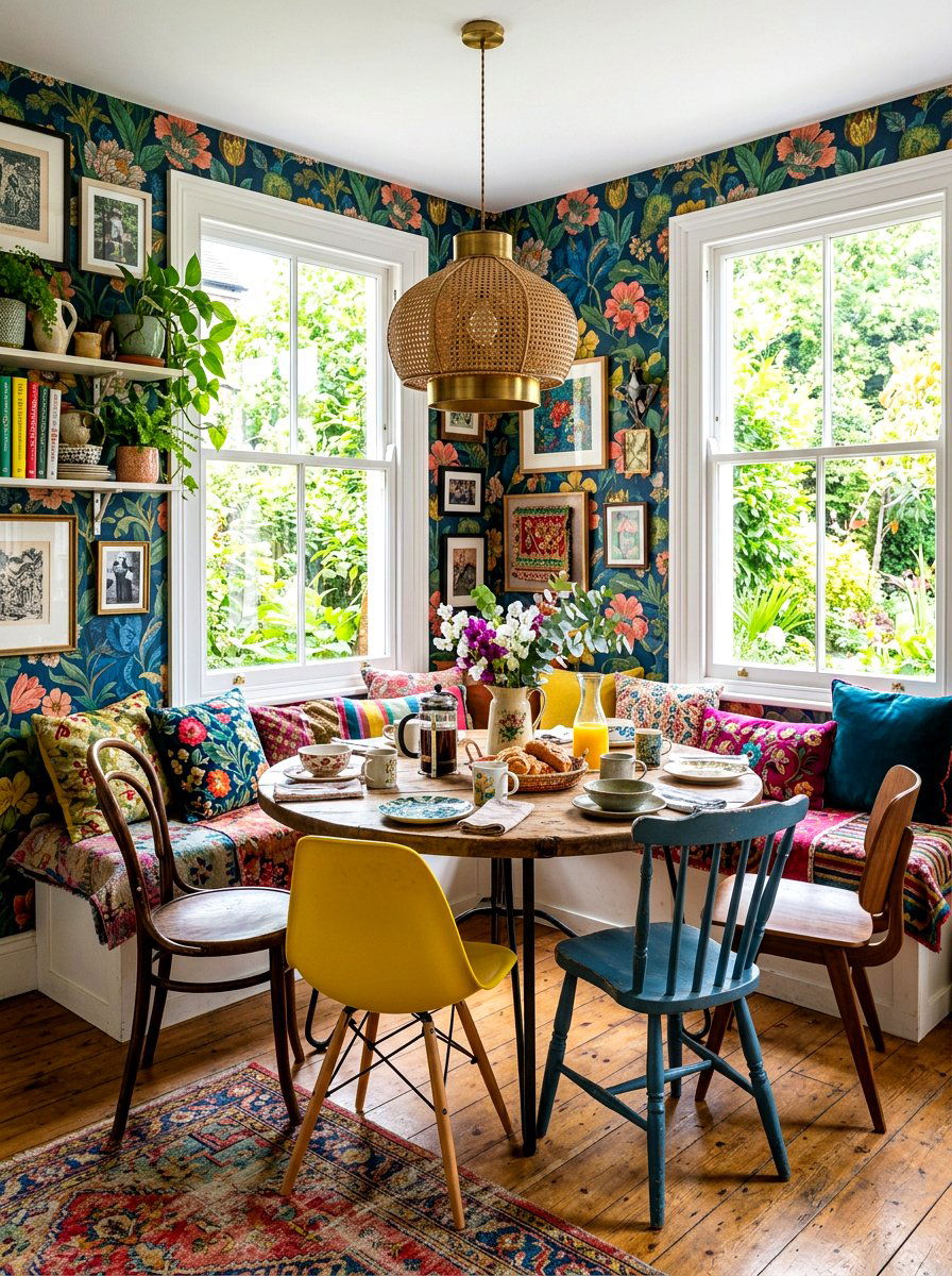 Eclectic breakfast nook - 30 corner breakfast nook ideas