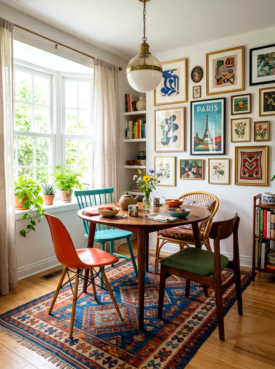 Eclectic breakfast nook - 30 bright breakfast room ideas